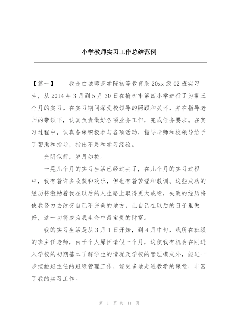 小学教师实习工作总结范例.docx