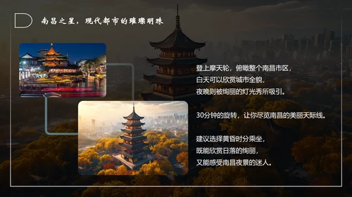 南昌印象城市旅游PPT模板