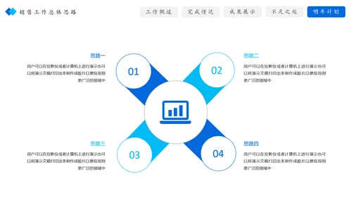 2019蓝色大气销售部年终总结暨新年计划PPT模板