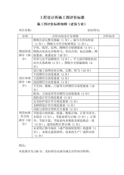 施工图评定标准