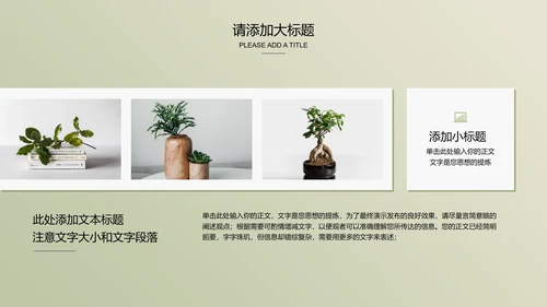 浅绿色极简光影小清新通用PPT演示模板