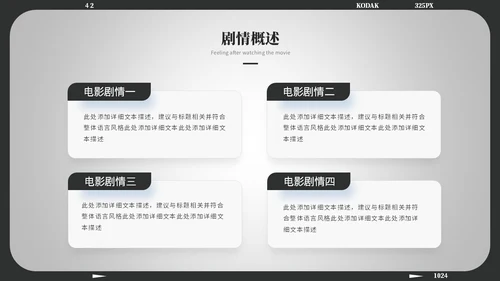 黑白简约风电影介绍电影观后感电影推荐电影分享ppt模板
