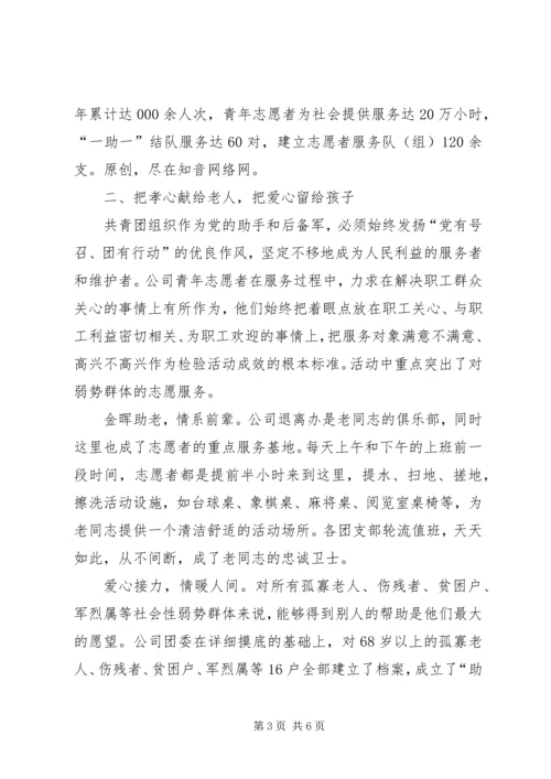 公司团委学雷锋志愿者活动事迹材料.docx