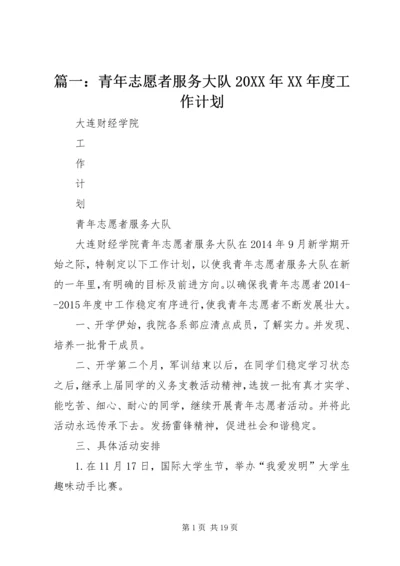 篇一：青年志愿者服务大队20XX年XX年度工作计划.docx