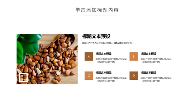 休闲美食美味坚果干果宣传画册PPT模板