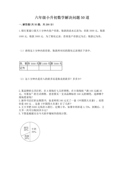 六年级小升初数学解决问题50道（全国通用）.docx