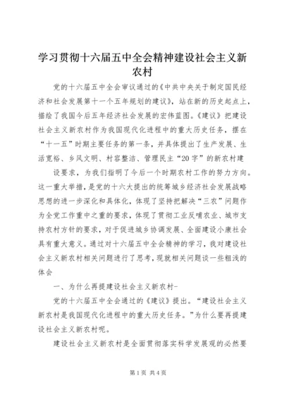 学习贯彻十六届五中全会精神建设社会主义新农村 (3).docx