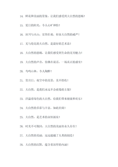 赞美大自然风光的标语