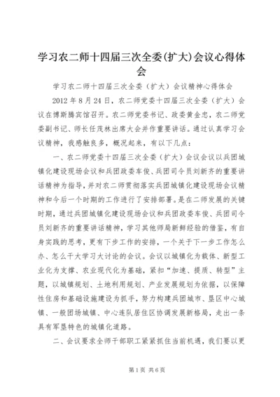 学习农二师十四届三次全委(扩大)会议心得体会.docx