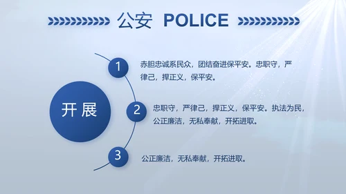 蓝色大气公安人民警察教育动态PPT