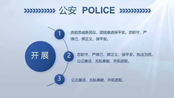 蓝色大气公安人民警察教育动态PPT