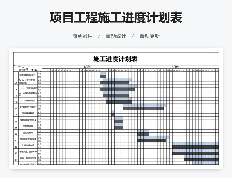 项目工程施工进度计划表