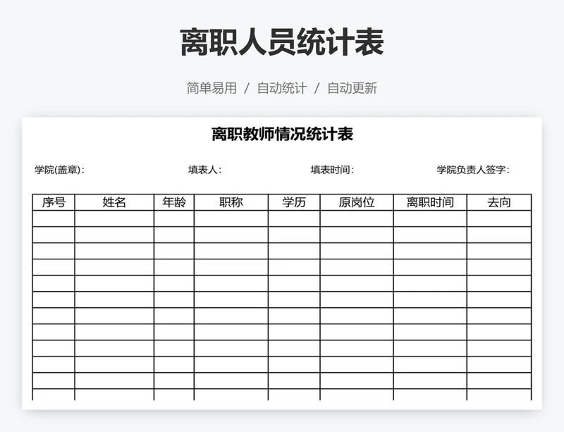 离职人员统计表