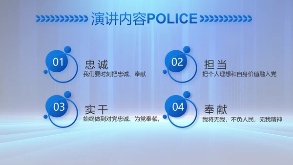 蓝色大气公安部学习宣传动态PPT模板