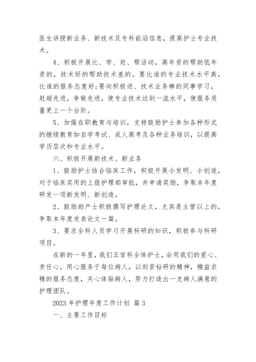 2023年护理年度工作计划.docx