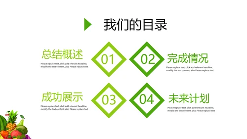 简约时尚绿色蔬菜水果销售动态PPT