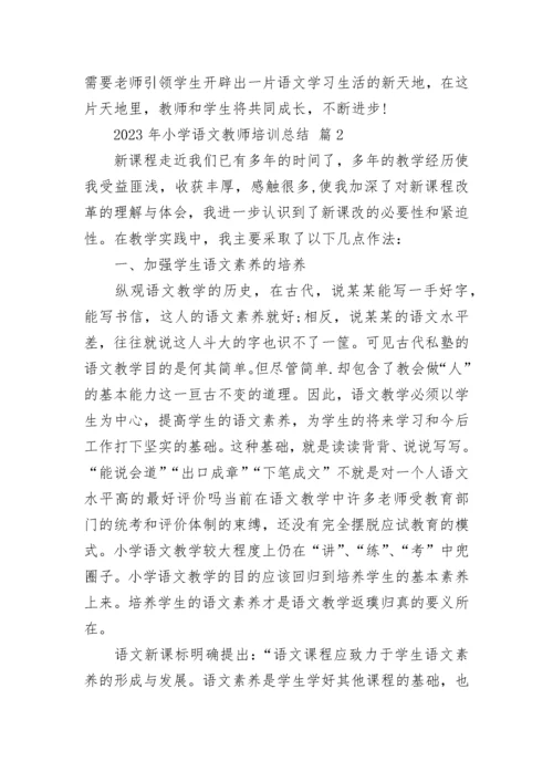 2023年小学语文教师培训总结.docx