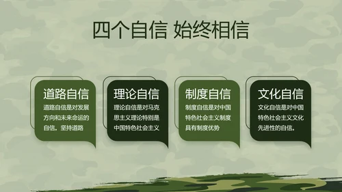 迷彩风格八一部队军事训练汇报PPT