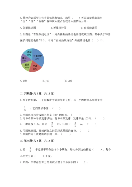 小学数学六年级上册期末测试卷附参考答案（精练）.docx