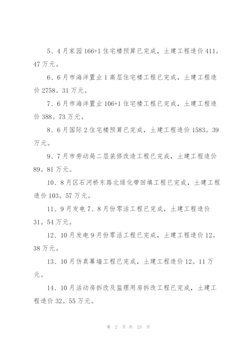 预算员个人年度工作总结11篇.docx