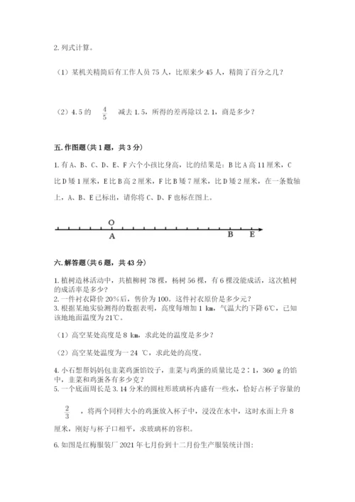 沪教版数学六年级下册期末检测试题及参考答案（b卷）.docx