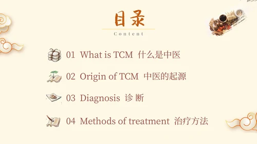 中国古风人物药材中医文化宣传演讲教学英文版PPT模板