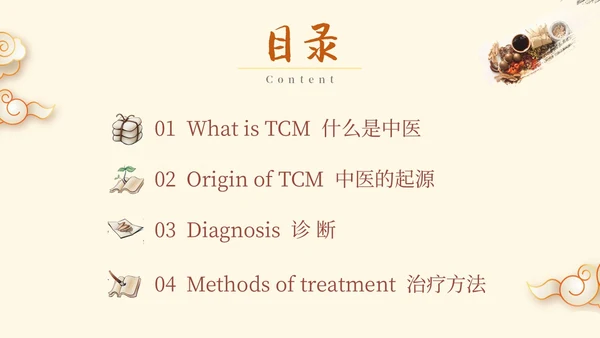 中国古风人物药材中医文化宣传演讲教学英文版PPT模板
