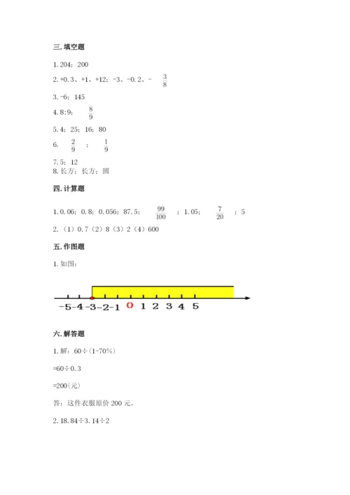 人教版六年级下册数学期末测试卷附答案（达标题）.docx