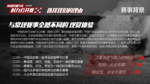 赛车手耐力赛公开赛车活动汽车拉力赛通用PPT模版