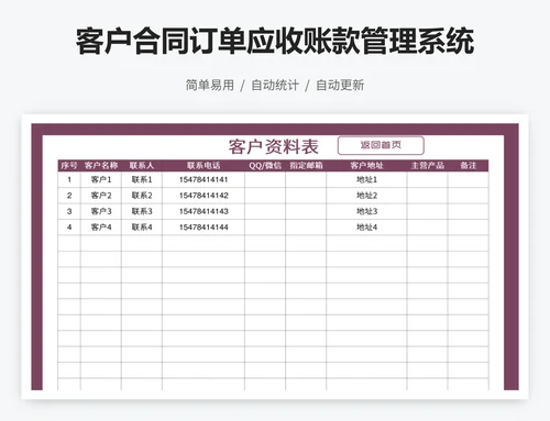 客户合同订单应收账款管理系统
