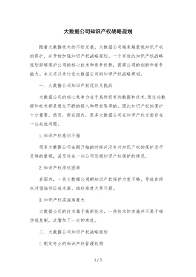 大数据公司知识产权战略规划.docx