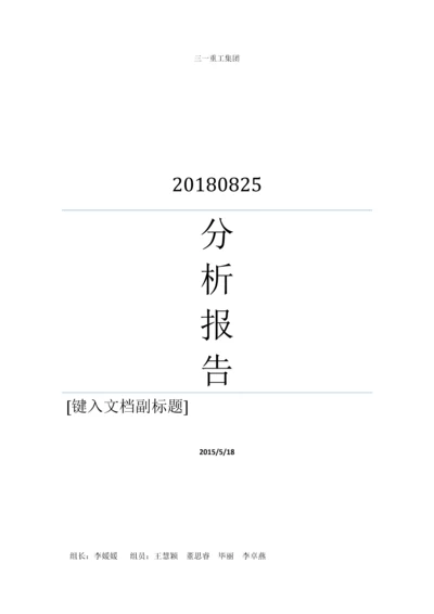 三一重工集团2014年财务报表分析报告.docx