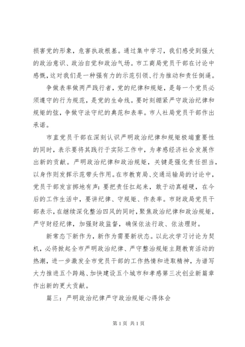 严明政治纪律严守政治规矩心得体会3篇.docx