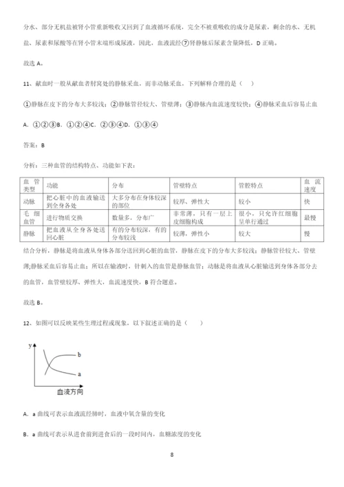 通用版初中生物七年级下册第四单元生物圈中的人知识汇总笔记-(2).docx