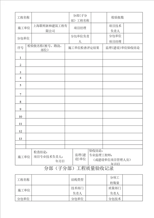 PE管及双壁波纹管施工分部分项检验批质量验收表格