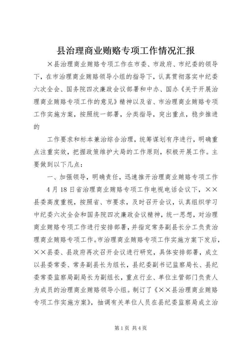 县治理商业贿赂专项工作情况汇报 (5).docx