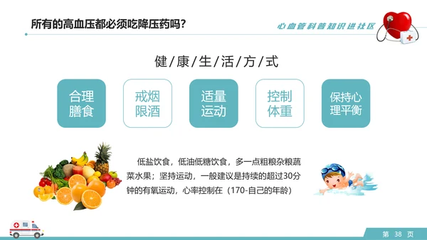 心血管科普知识进社区PPT模板