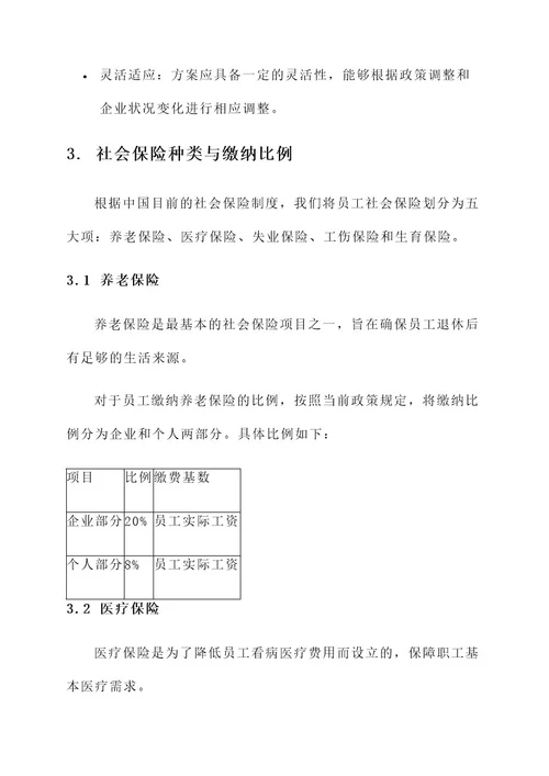 企业社会保险缴纳方案