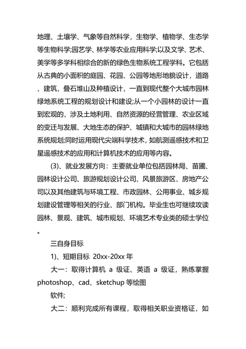 园艺专业大学生职业规划书范文
