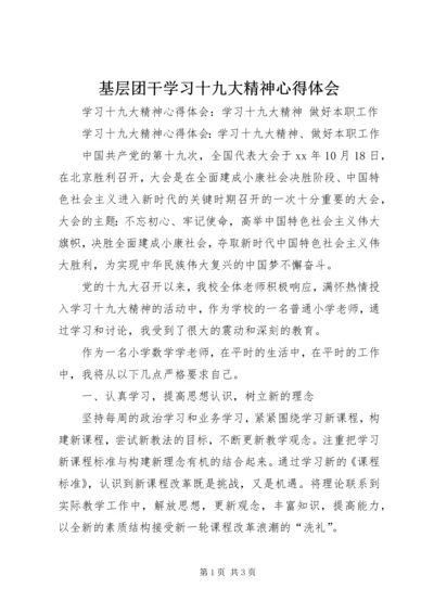 基层团干学习十九大精神心得体会 (2).docx