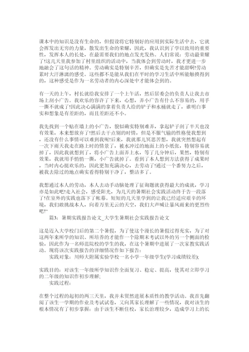 【精编】大学生暑期社会实践报告论文精选.docx