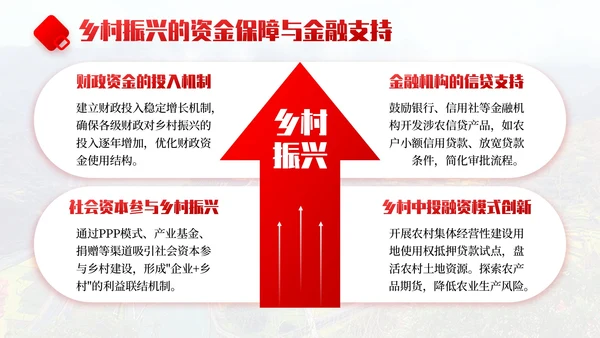红色商务风乡村振兴战略实施与发展规划PPT模板