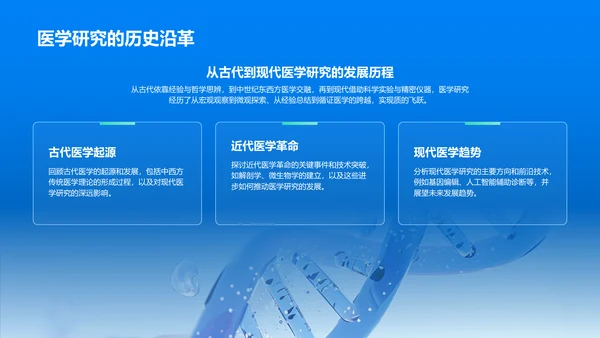 蓝色插图风医学研究进展汇报PPT模板