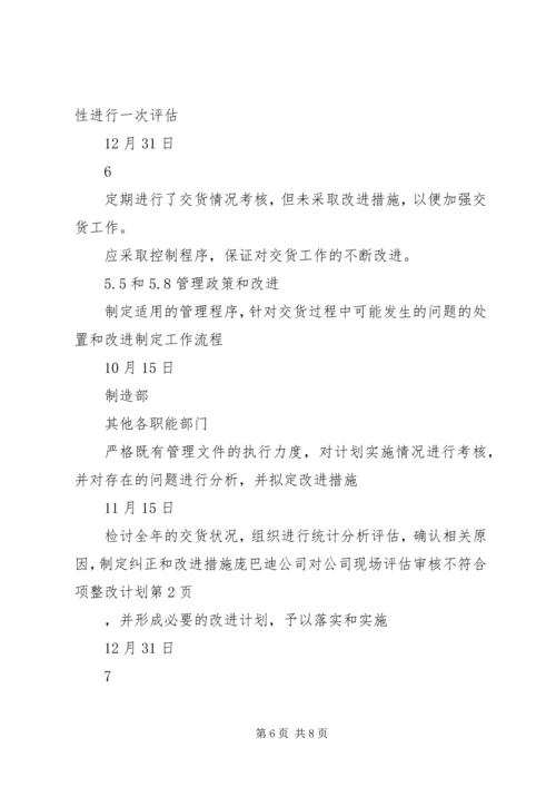 庞巴迪公司对公司现场评估审核不符合项整改计划 (5).docx