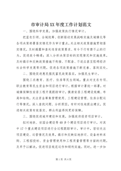 市审计局XX年度工作计划范文.docx