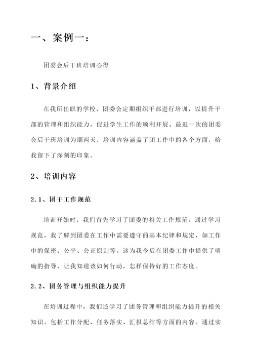 团委会后干班培训心得