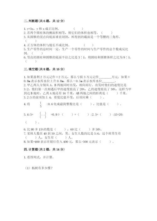 官渡区六年级下册数学期末测试卷（有一套）.docx