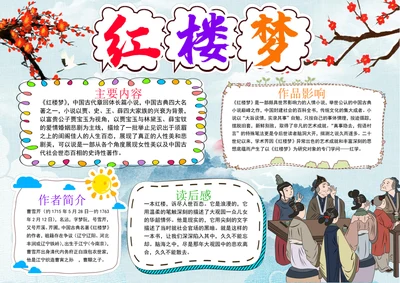 红楼梦小报读书阅读手抄报读书四大名著电子小报