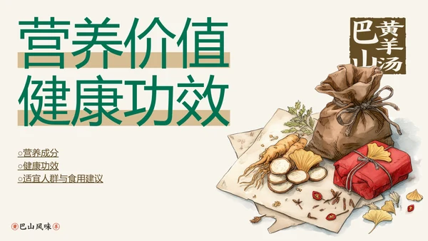 中国美食巴山黄羊介绍PPT模板