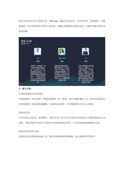 区块链应用优质项目商业专项计划书范文.docx